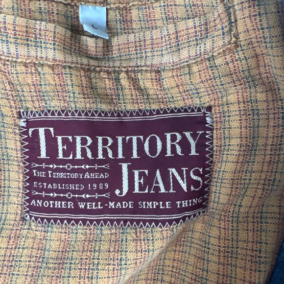 The Territory Ahead Denim Blazer Jacket Lined Size Large Territory Jeans - Picture 4 of 5